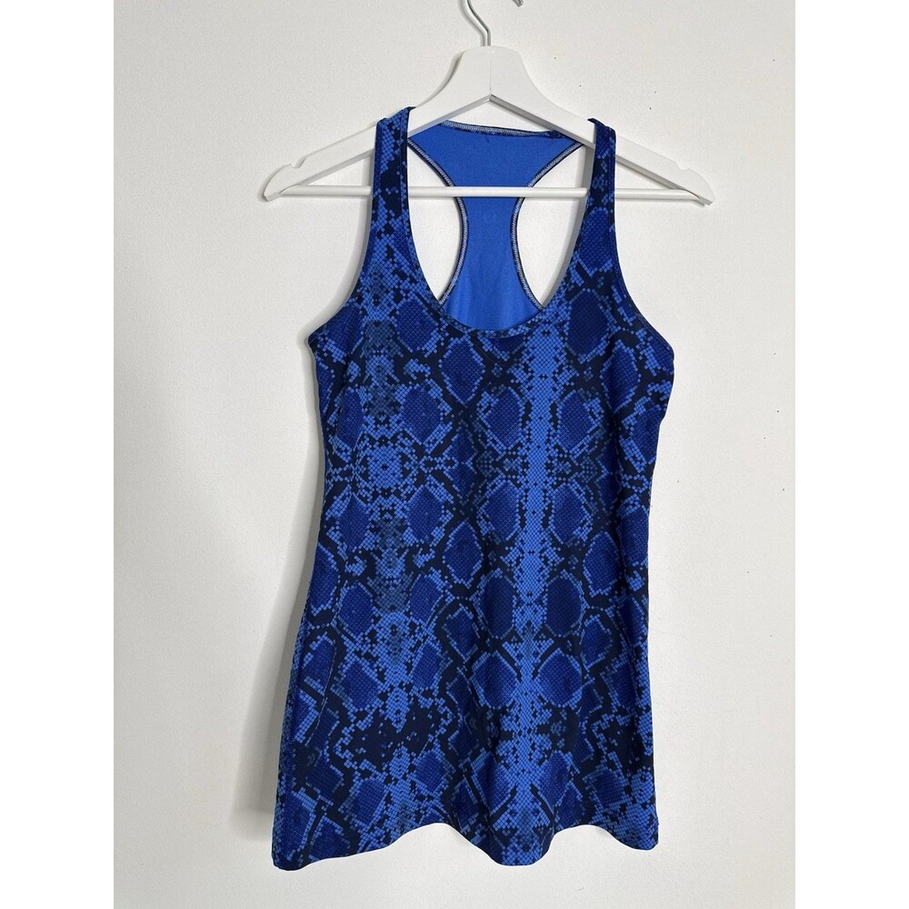 Lululemon Blue Snakeskin Print Racerback Athletic Tank Top Women’s Size 6